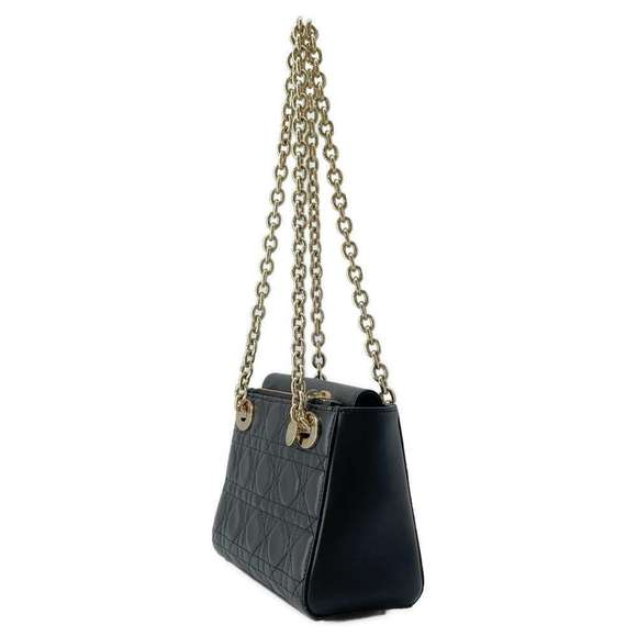 Dior Cannage Chain Shoulder Christian Black Bag - Picture 1 of 16